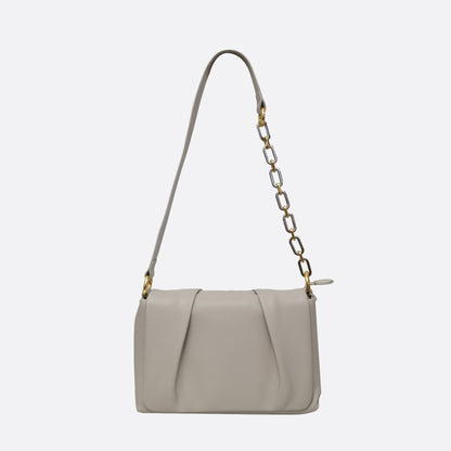 Women's genuine cowhide leather messenger satchel bag handbag Boite fold design
