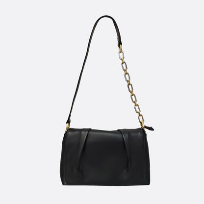 Women's genuine cowhide leather messenger satchel bag handbag Boite fold design