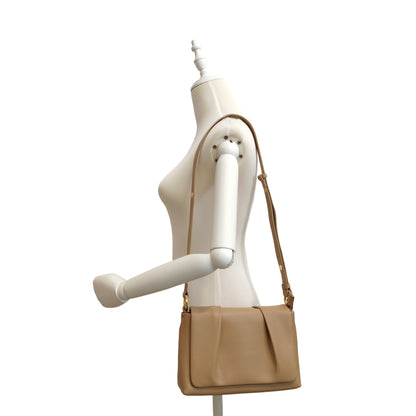 Women's genuine cowhide leather messenger satchel bag handbag Boite fold design