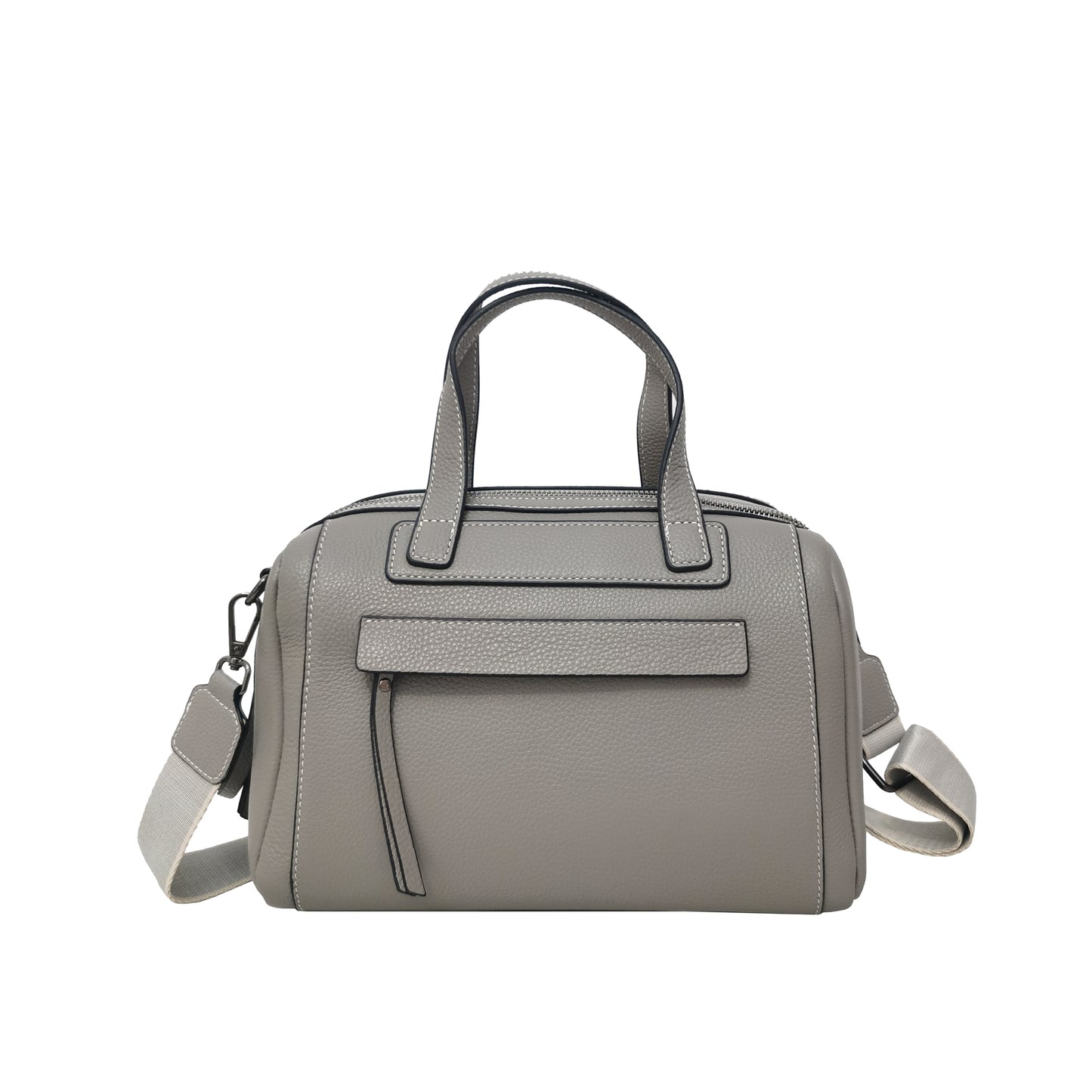 Women's genuine cowhide leather handbag Box V2 design with 2 straps