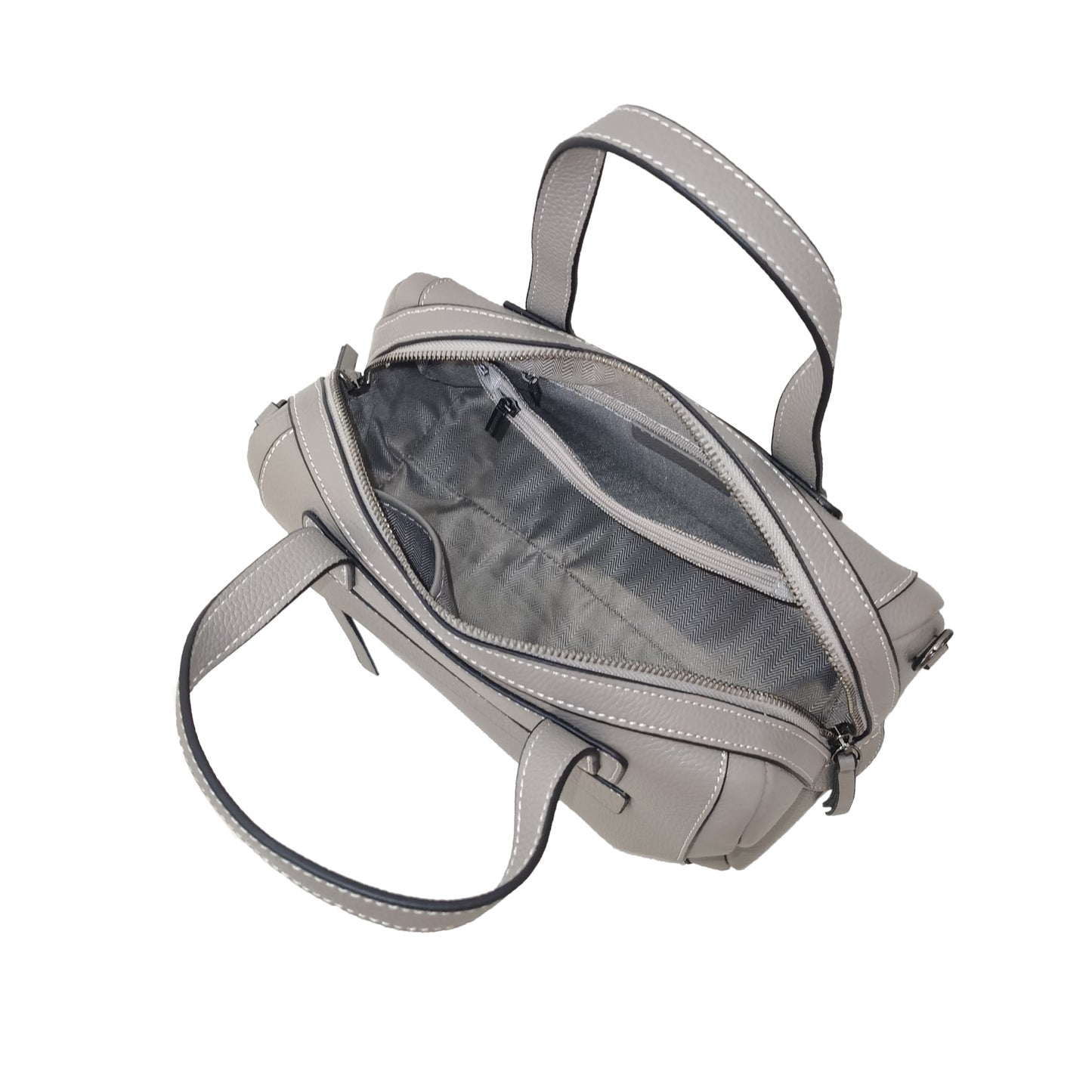 Women's genuine cowhide leather handbag Box V2 design with 2 straps