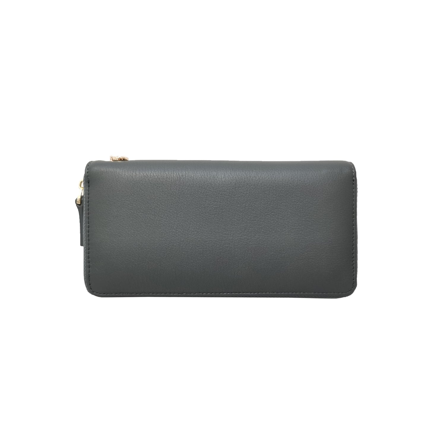 Women's genuine cowhide leather long wallet with removable wrist strap