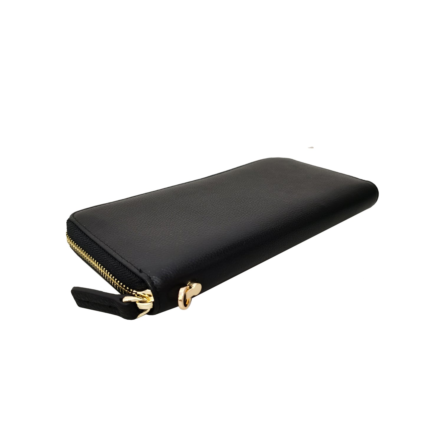 Women's genuine cowhide leather long wallet with removable wrist strap