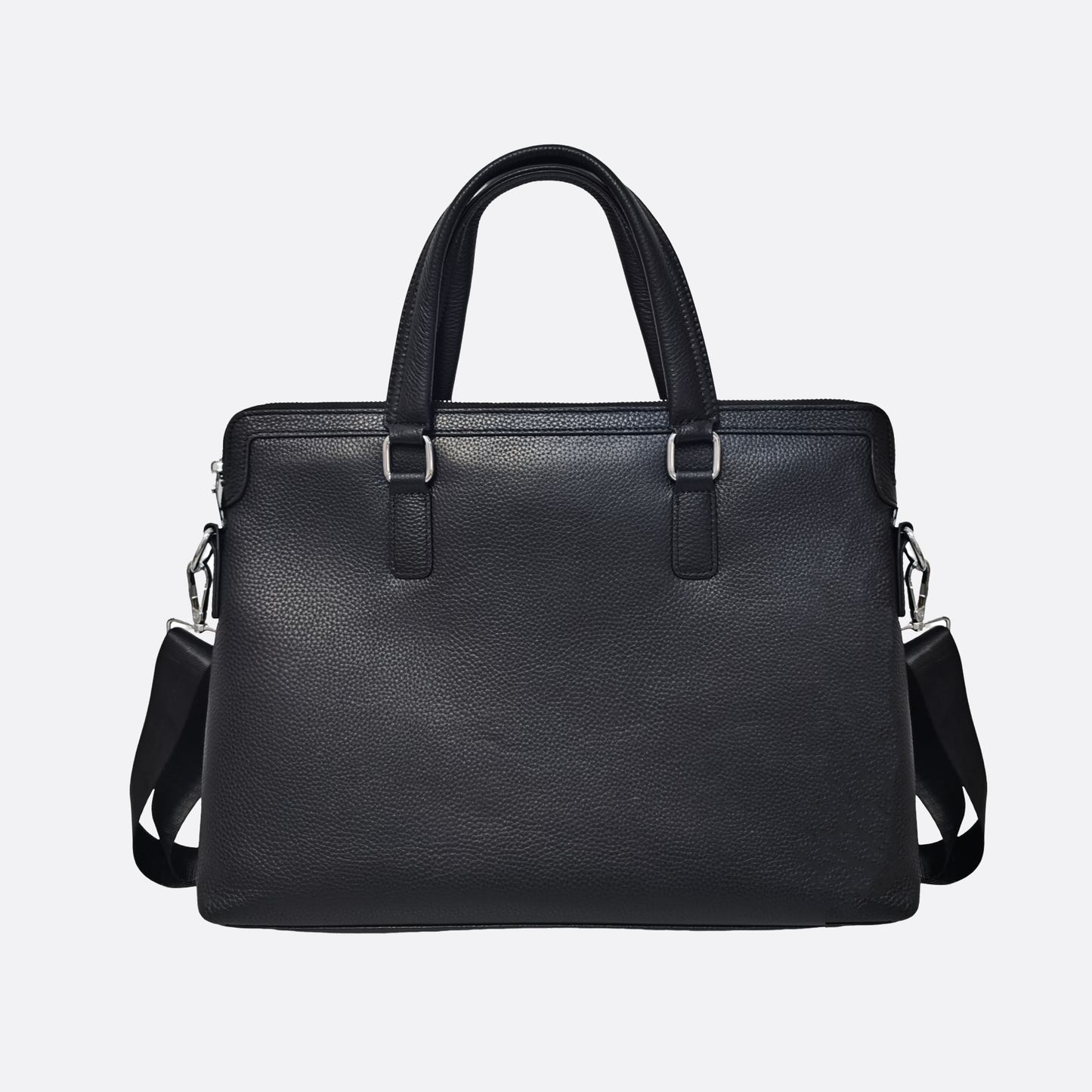 Unisex genuine cowhide leather slim briefcase laptop bag with sling Lev V2 design