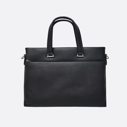 Unisex genuine cowhide leather slim briefcase laptop bag with sling Marcel V2 design