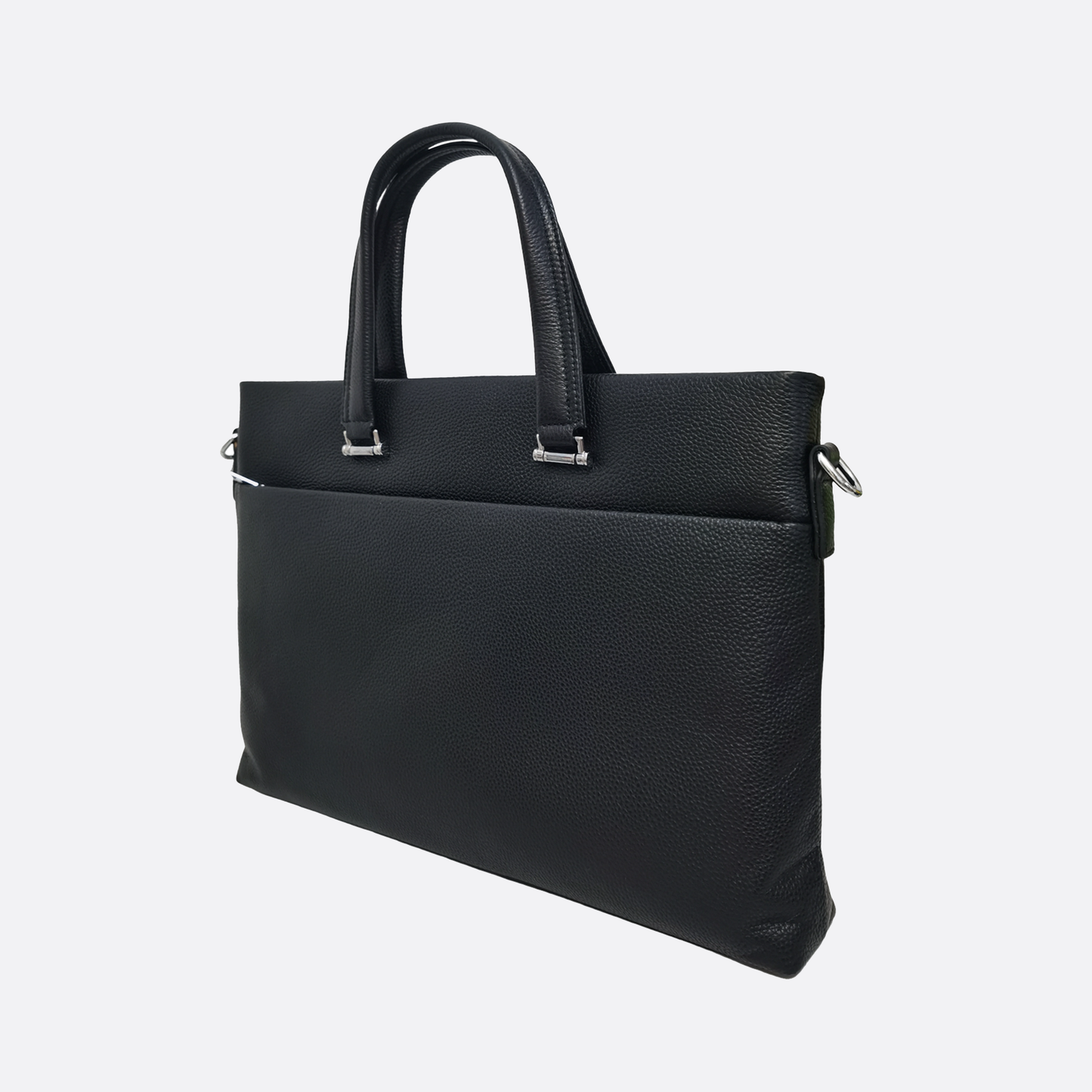Unisex genuine cowhide leather slim briefcase laptop bag with sling Marcel V2 design