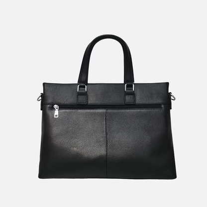 Unisex genuine cowhide leather slim briefcase laptop bag with sling Marcel V2 design