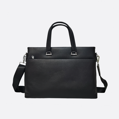 Unisex genuine cowhide leather slim briefcase laptop bag with sling Marcel V2 design