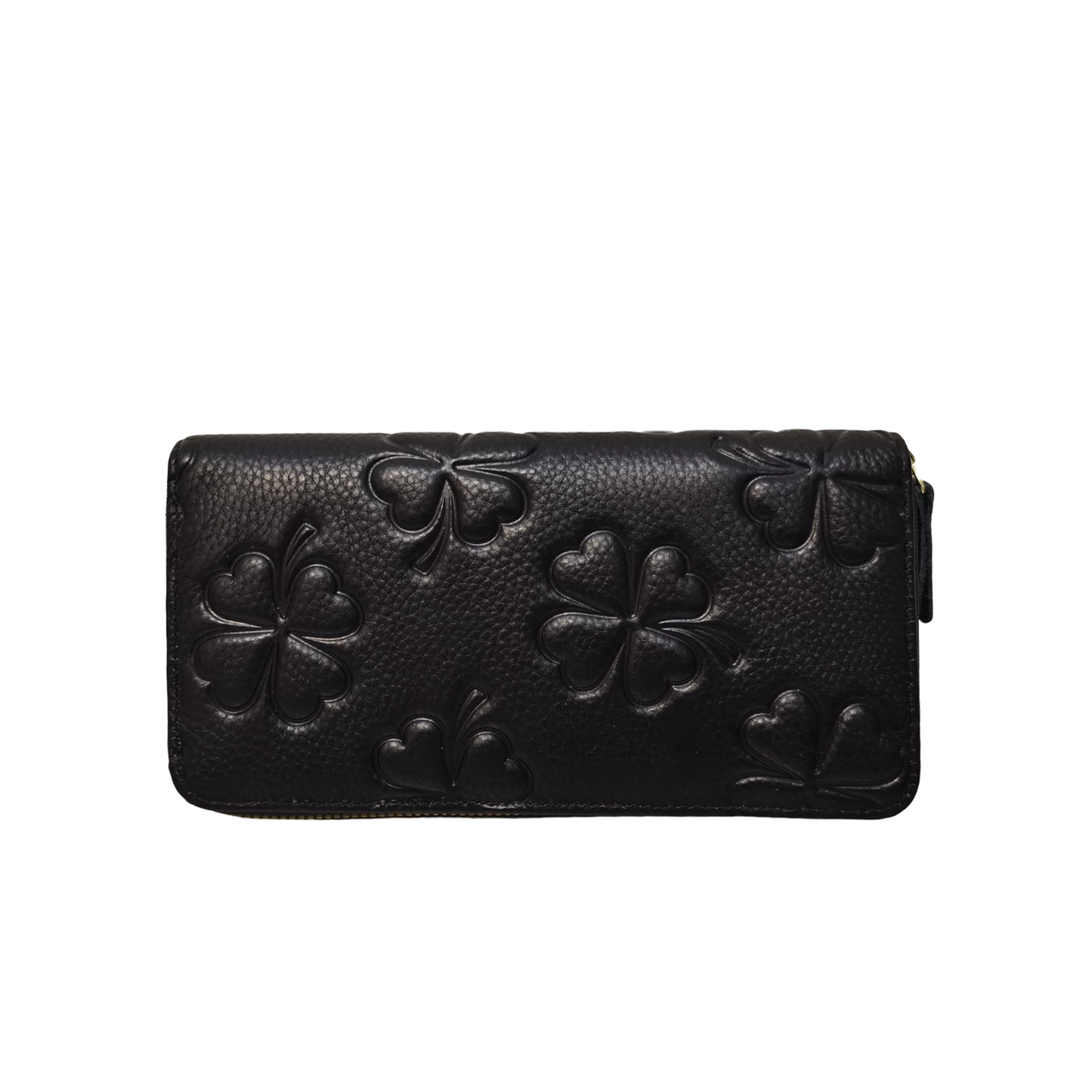 Women's genuine cowhide embossed leather long wallet