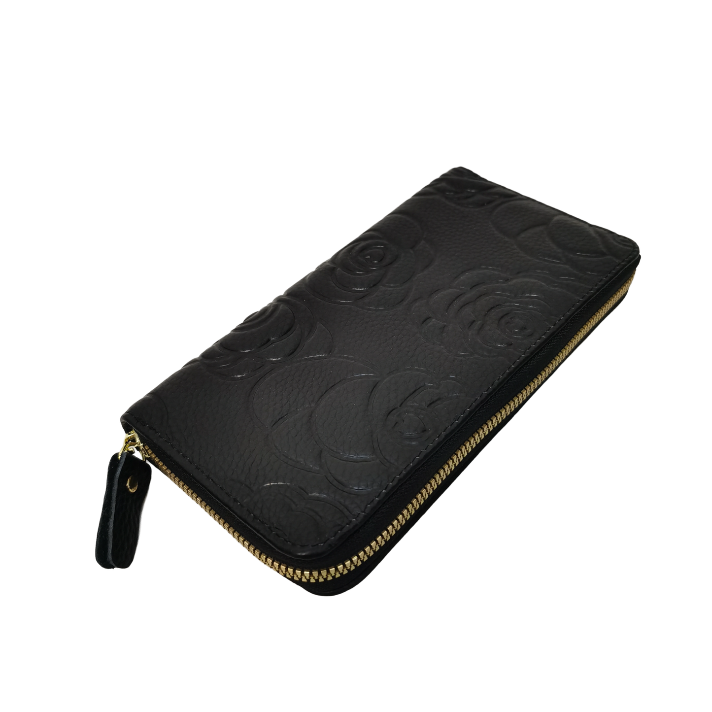 Women's genuine cowhide embossed leather long wallet