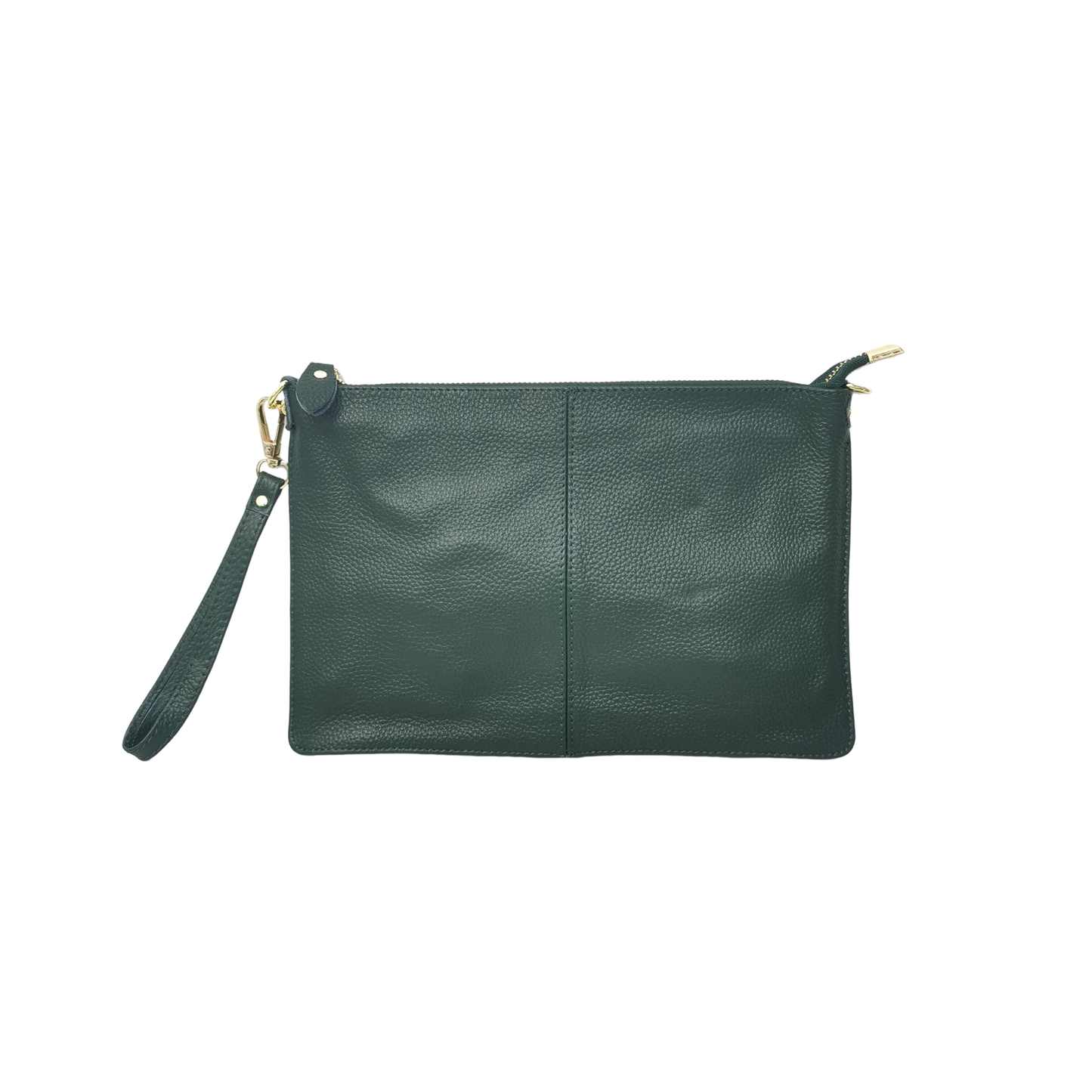 Unisex genuine cowhide leather hand clutch with sling