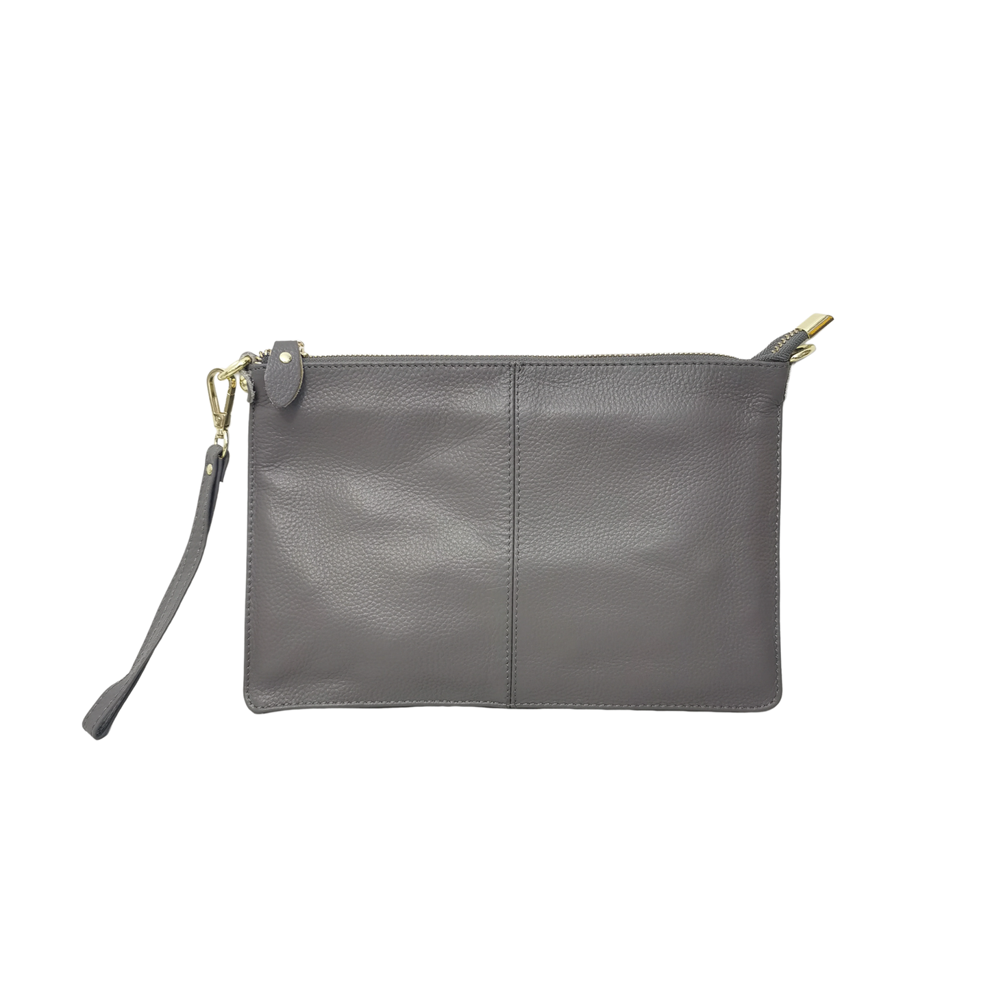 Unisex genuine cowhide leather hand clutch with sling