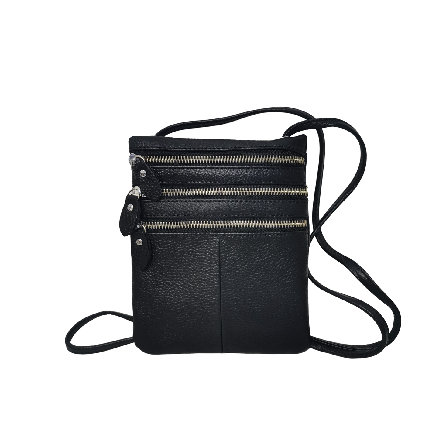 Women's genuine cowhide leather handphone bag Mirren triple zip design