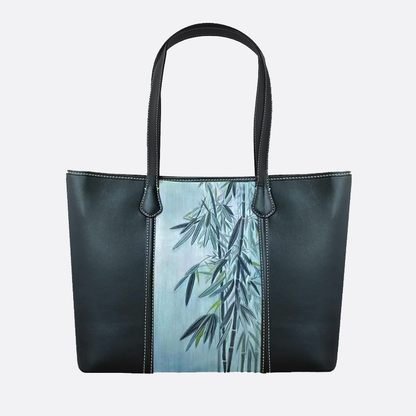 Women's genuine cowhide leather engraved tote bag Depaule design handbag