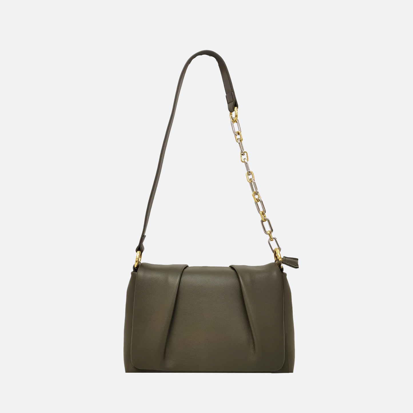 Women's genuine cowhide leather messenger satchel bag handbag Boite fold design