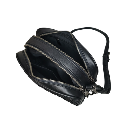 Women's nylon mix genuine cowhide leather handbag Murca design