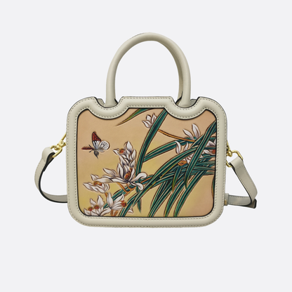 Women's genuine cowhide leather engraved handbag Potter Mini design