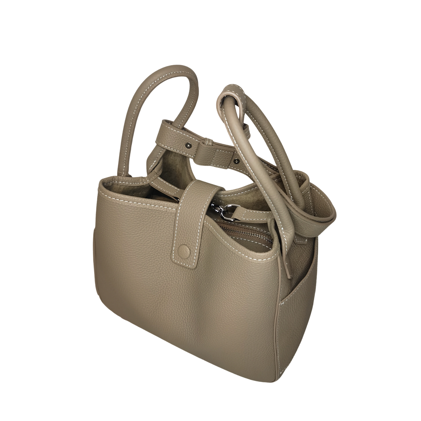 Women's genuine cowhide leather handbag Two handle design