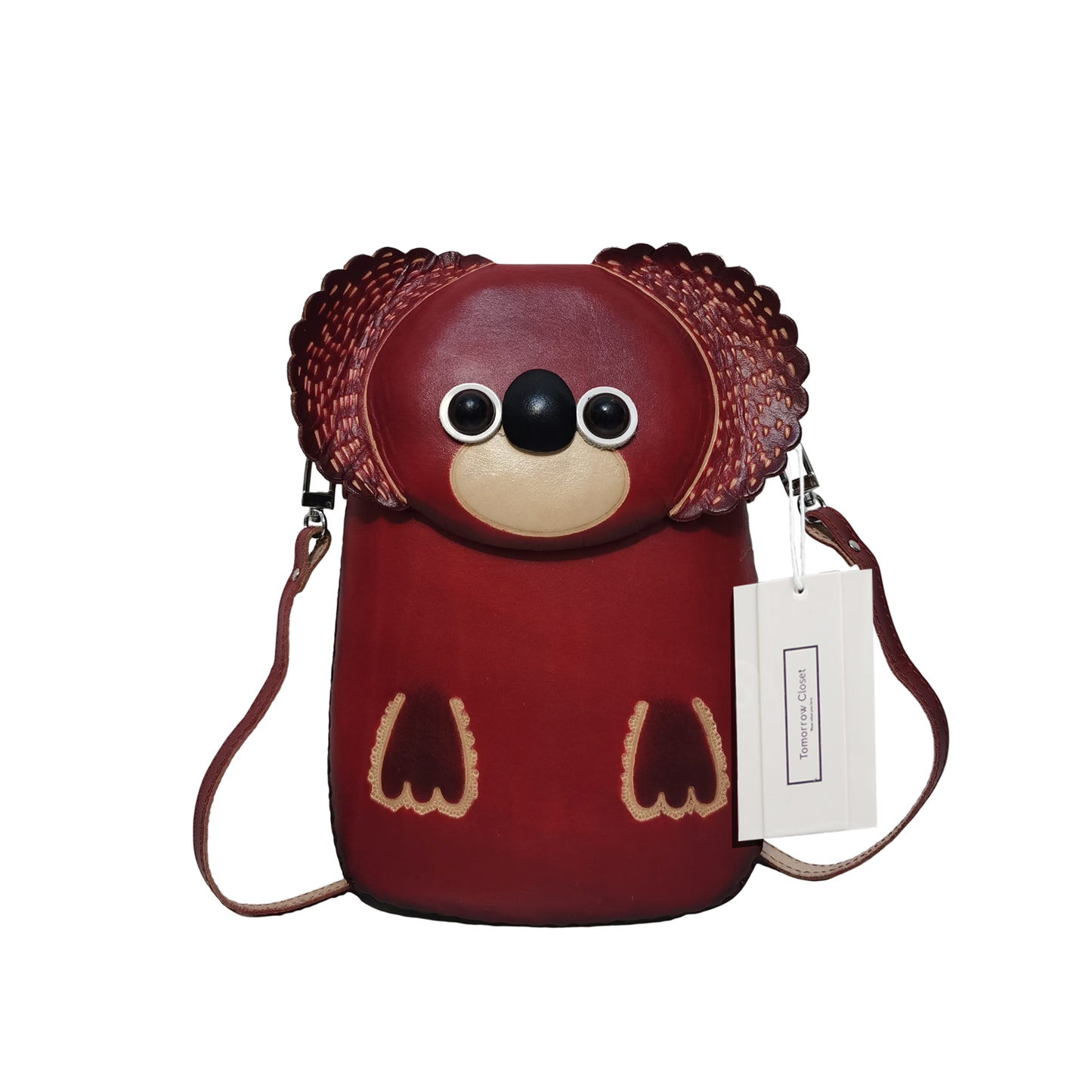 Children's cowhide leather long pouch Koala design