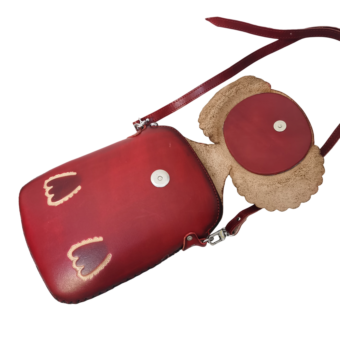 Children's cowhide leather long pouch Koala design