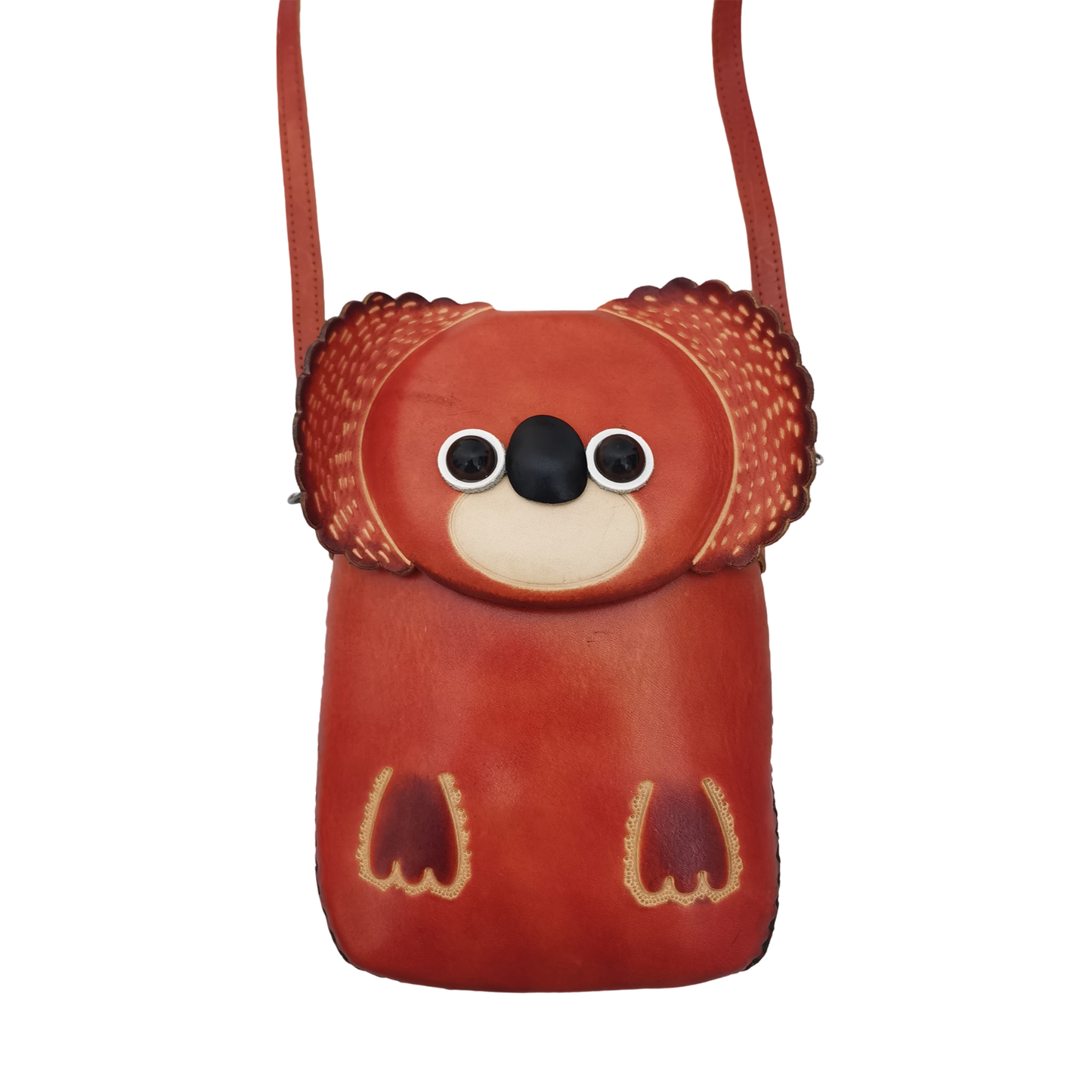 Children's cowhide leather long pouch Koala design