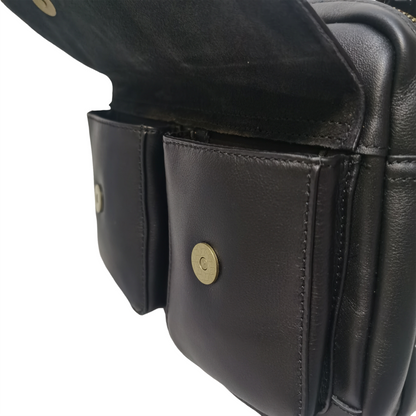 Unisex genuine cowhide leather sling bag Poches messenger design