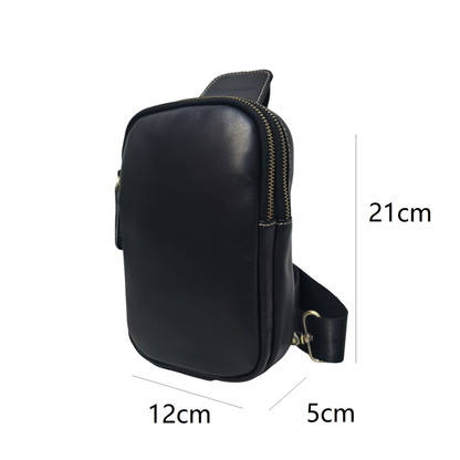 Unisex genuine cowhide leather fanny pack waist bag Davel design
