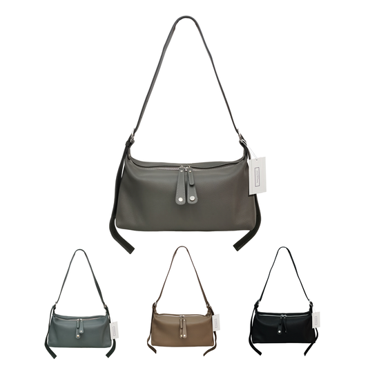 Women's genuine cowhide leather handbag Ingot design