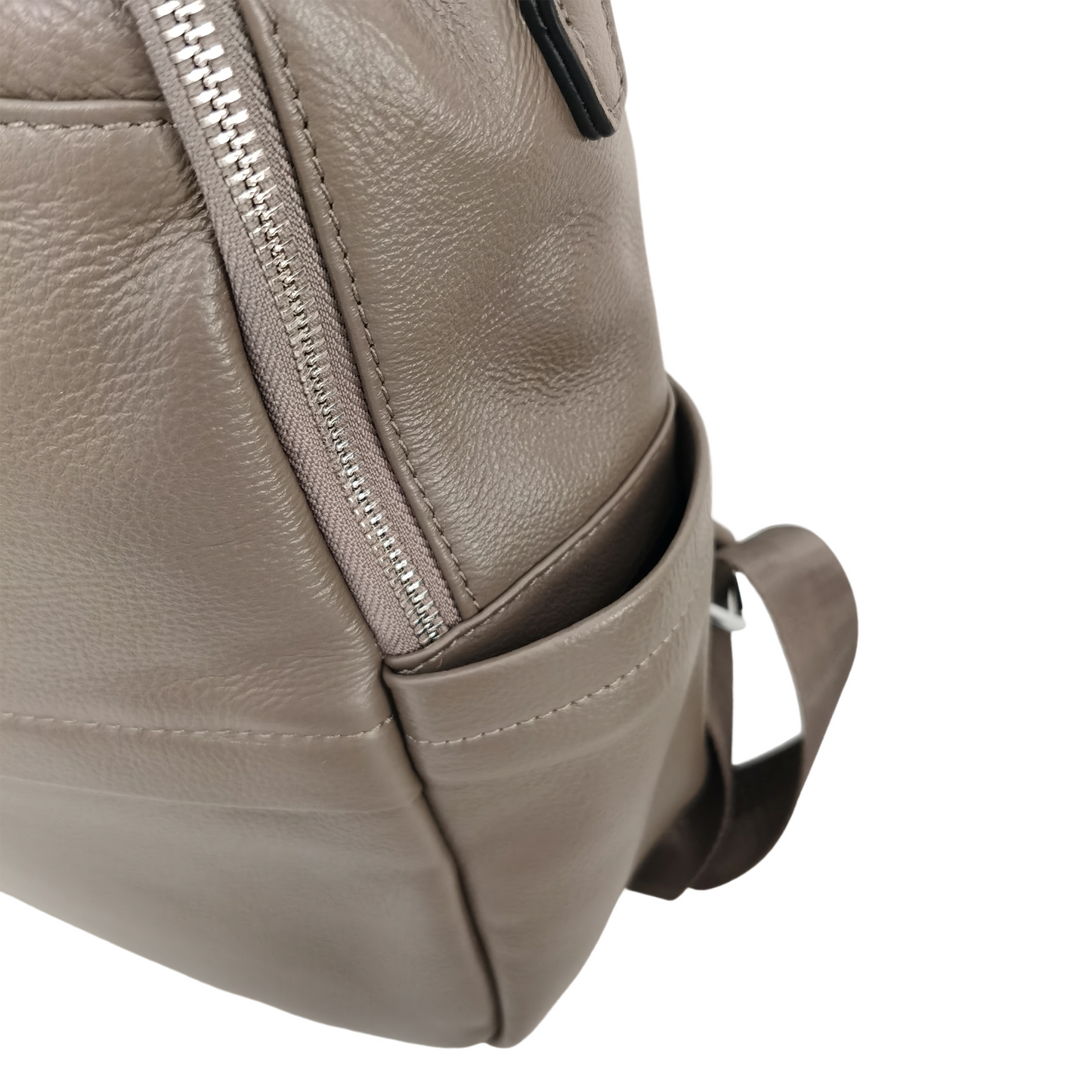 Women's multi zip cowhide leather backpack
