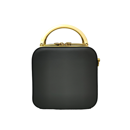 Women's genuine cowhide leather engraved handbag Square design