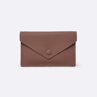 Women's genuine cowhide leather short card holder pouch Envelope design