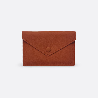 Women's genuine cowhide leather short card holder pouch Envelope design