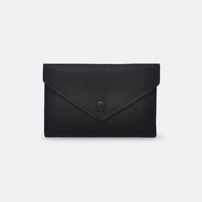 Women's genuine cowhide leather short card holder pouch Envelope design