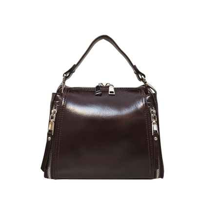 Women's genuine waxed cowhide leather handbag Boling design
