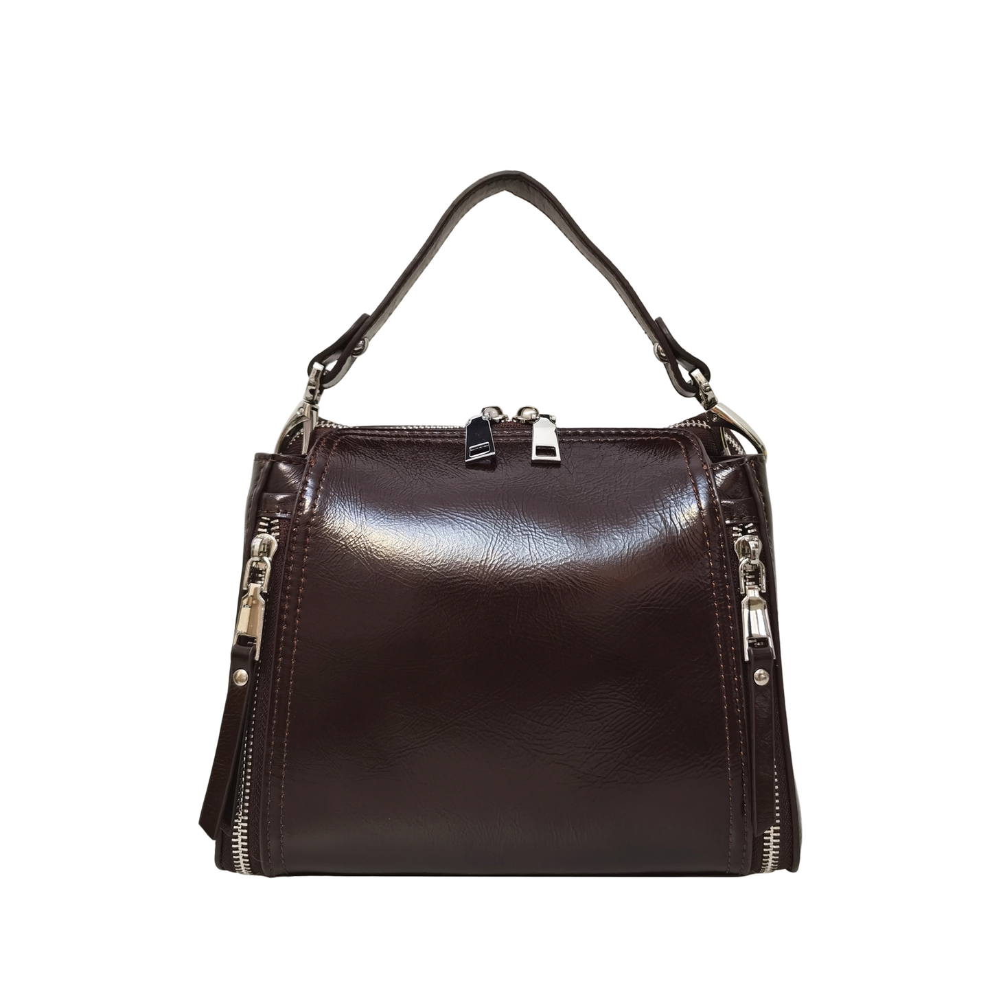 Women's genuine waxed cowhide leather handbag Boling design