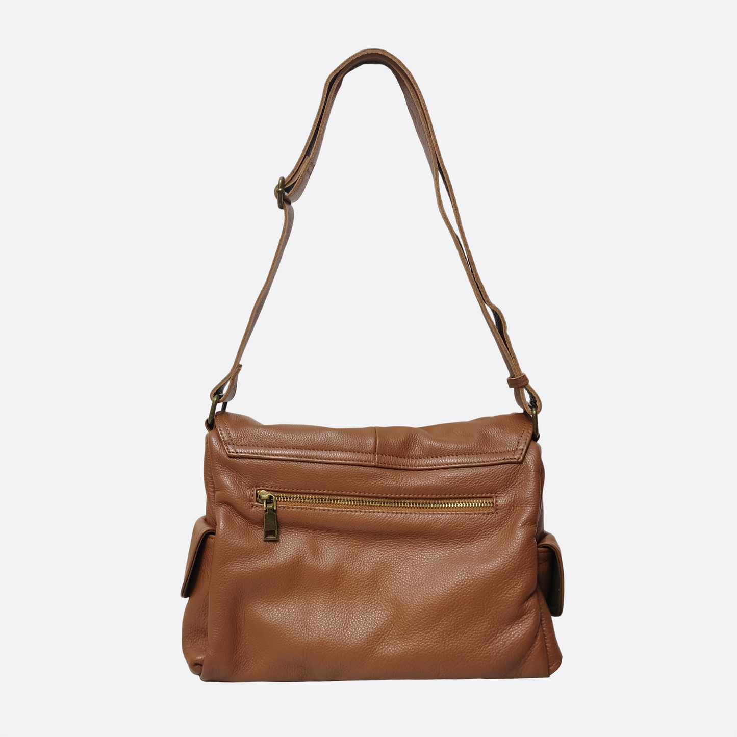 Unisex genuine cowhide leather satchel messenger V2 sling bag handbag