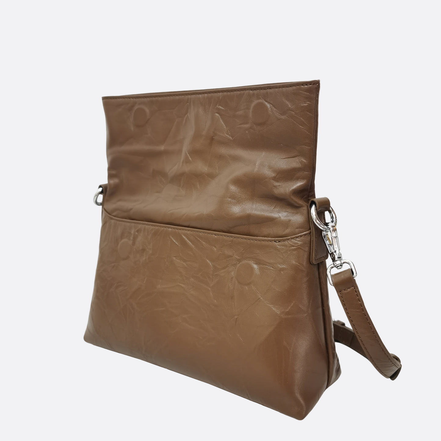 Women's genuine cowhide leather handbag crumbled 3-way messenger sling bag