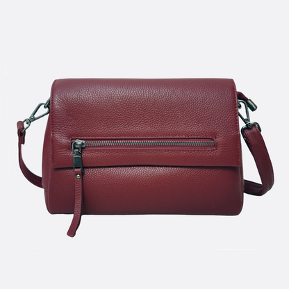 Women's genuine cowhide leather clutch handbag Vivien zip design