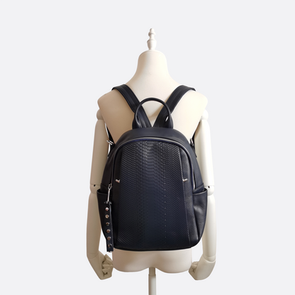 Women's cowhide leather backpack in python print