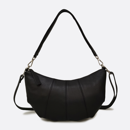Women's genuine cowhide leather handbag Croissant design