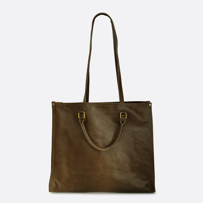 Unisex genuine cowhide leather handbag Potter tote design