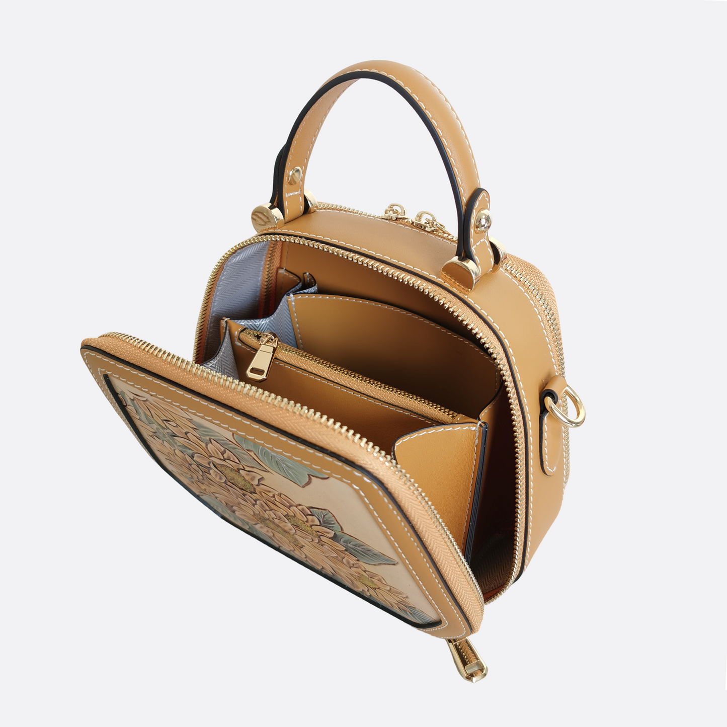 Women's genuine cowhide leather engraved handbag Klos V2 design