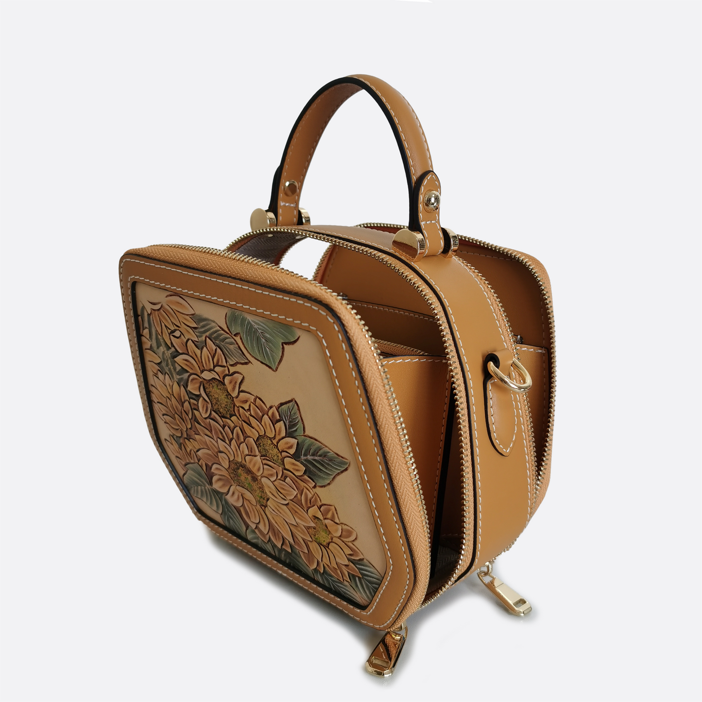 Women's genuine cowhide leather engraved handbag Klos V2 design