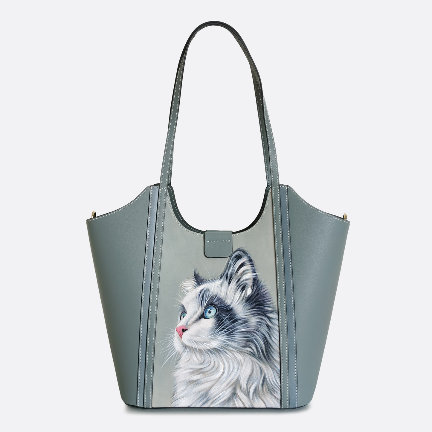 Women's genuine cowhide leather engraved handbag Shopping tote design