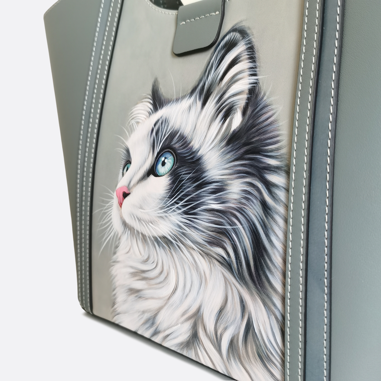 Women's genuine cowhide leather engraved handbag Shopping tote design