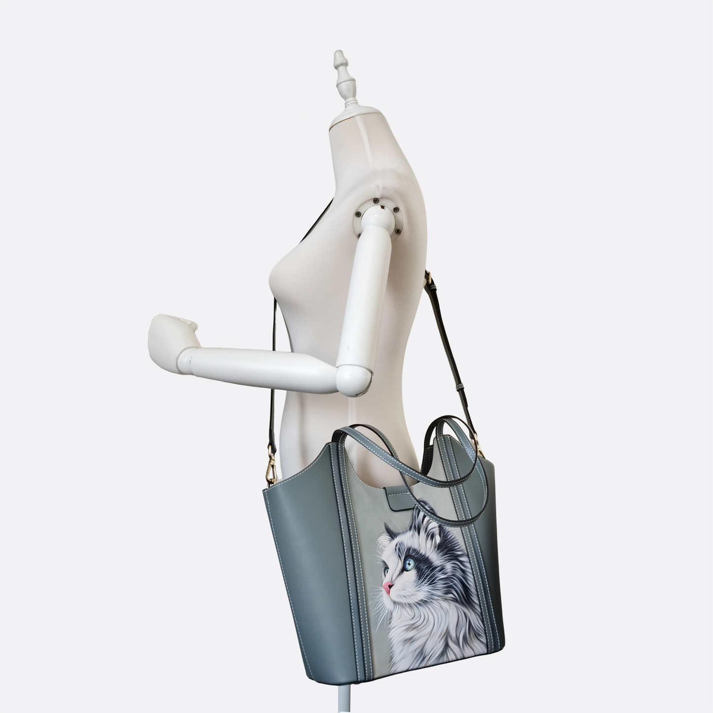 Women's genuine cowhide leather engraved handbag Shopping tote design