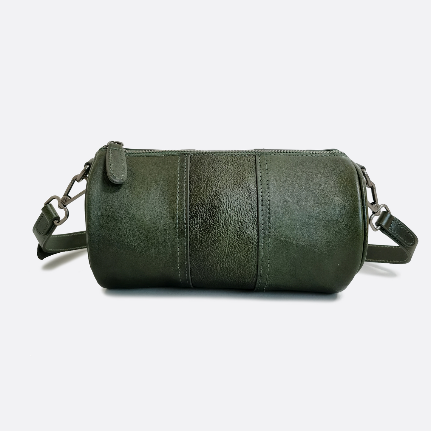 Women's genuine cowhide leather barrel handbag Cylinder design