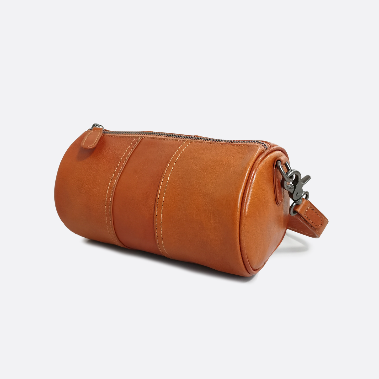Women's genuine cowhide leather barrel handbag Cylinder design