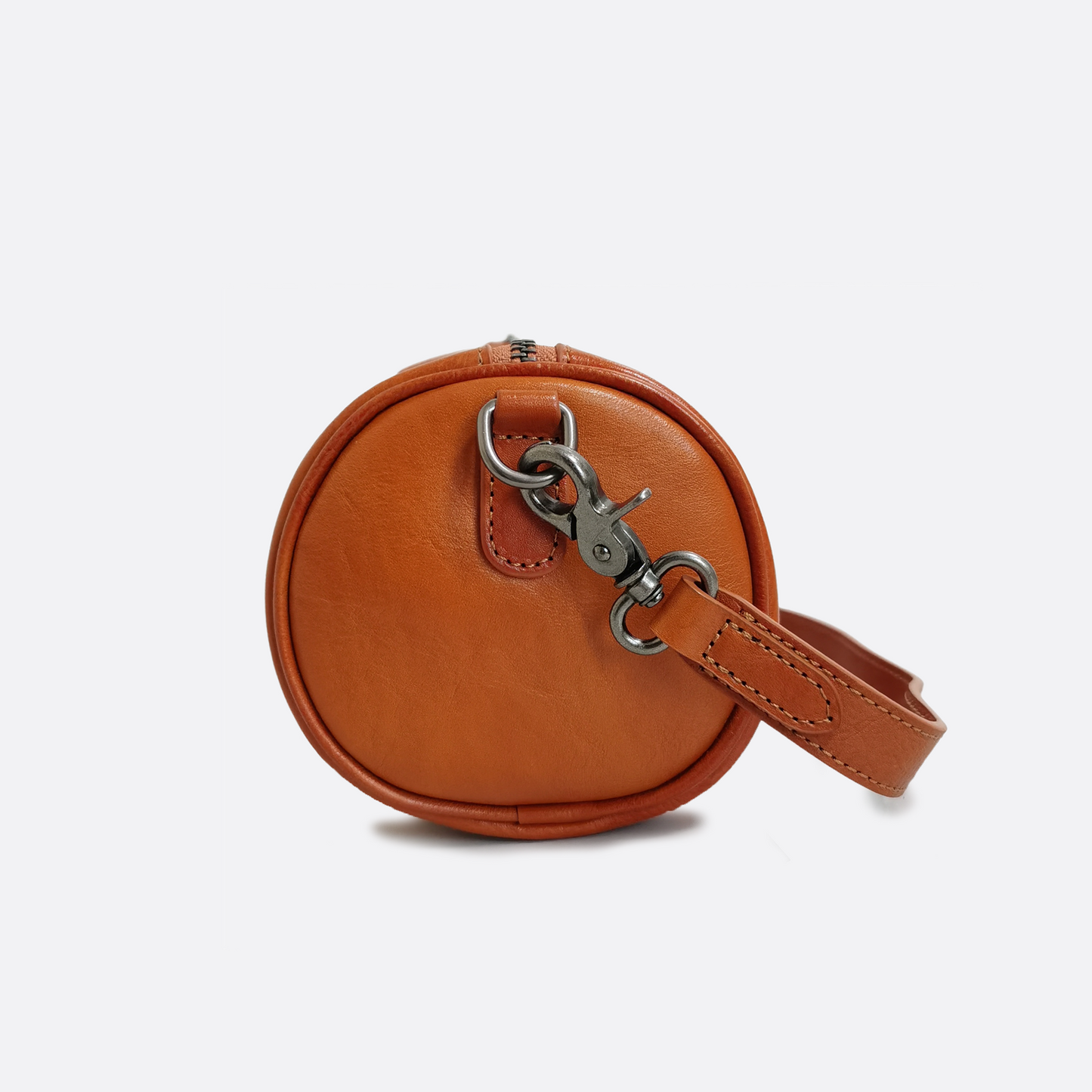 Women's genuine cowhide leather barrel handbag Cylinder design