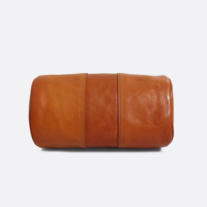 Women's genuine cowhide leather barrel handbag Cylinder design